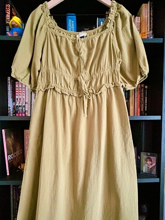Universal Thread Dresses & Skirts - Olive Green Peasant Dress